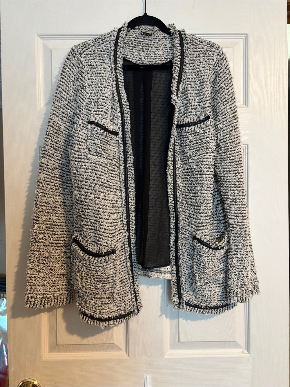 ASOS Black & White Bouclé Blazer Jacket